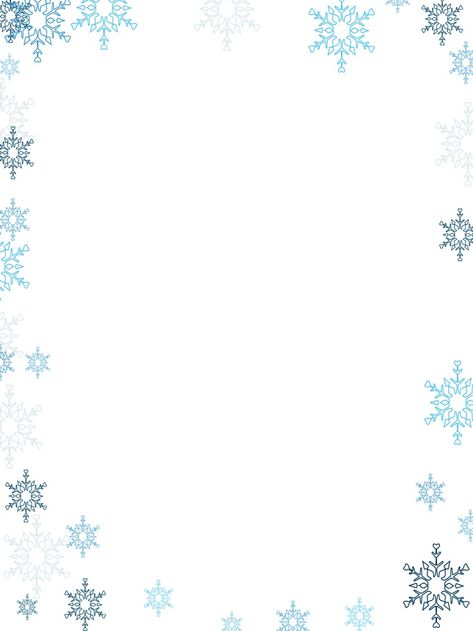 Winter Border Frame, Snowflake Boarder, Winter Border, Christmas Boarders, Winter Template, Png Tattoo, Clipart Borders, Free Printable Clip Art, Snowflake Border