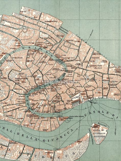 "Map of Venice - 1886" Scarf for Sale by paulrommer | Redbubble Map Of Venice, Cartography Art, Venice Map, Scarf Design, View Map, Top View, Venice, Independent Artist, Map