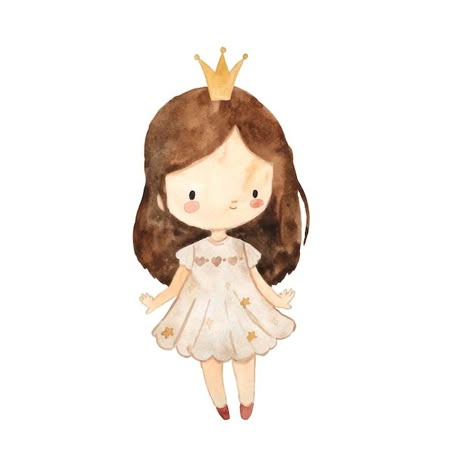 Premium Vector | Watercolor deer illustration for kids Japanese Princess, Bee Shop, Princess Illustration, Deer Illustration, Princess Girl, Girls Illustration, Princess Art, Picture On Wood, Kids Prints