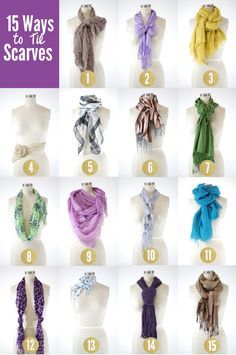 Tie Scarves, Ways To Tie Scarves, Head Scarf Tying, Scarf Knots, Scarf Tutorial, Ways To Wear A Scarf, Curvy Fashionista, How To Wear A Scarf, Scarf Outfit