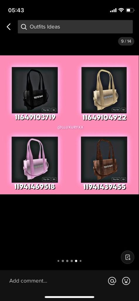 Roblox Hats Codes Black, Black Bag Codes Bloxburg, Hair Accessories Bloxburg Codes, Bloxburg Purse Code Decal, Bloxburg Handbags Codes, Bloxburg Juicy Couture Outfit Codes, Roblox Bloxburg Outfit Codes Realistic, Id Codes Brookhaven Accessories, Bags Bloxburg Codes