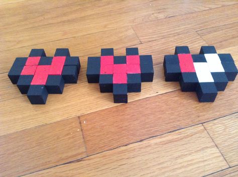 Minecraft Heart Wood Blocks, Every Minecraft Block, Diy Minecraft Wooden Blocks, Wooden Cubes Ideas, Mini Wood Block Crafts, Minecraft Wooden Cube Diy, Minecraft Wood Block Diy, Minecraft Blocks Diy, Minecraft Cubes Diy