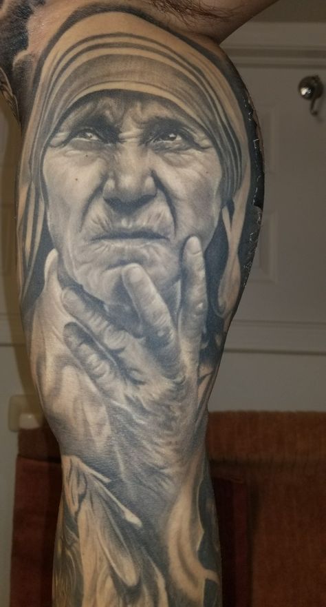 Mother Theresa Tattoo, Mother Teresa Tattoo Design, Mother Teresa Tattoo, Mother Teresa Portrait, Mother Teresa Hd Images, Quotes By Mother Teresa, Saint Teresa, Mother Teresa, Small Tattoos