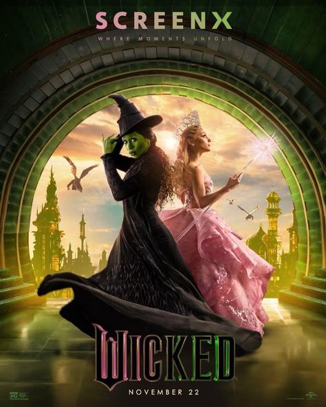 Wicked Movie, Elphaba And Glinda, Glinda The Good, Wicked Musical, Film Logo, Glinda The Good Witch, Land Of Oz, Ariana Grande Wallpaper, Defying Gravity