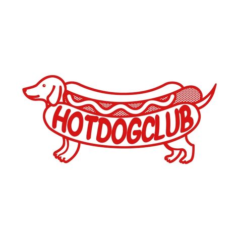 Hot Dog Graphic Design, Hot Dog Illustration Design, Hot Dog Graphic, Hot Dog Shirt, Hot Dog Sticker, Dog Tshirt Design, Hot Dog Branding, Hot Dog Doodle, Hot Dog Logo Design