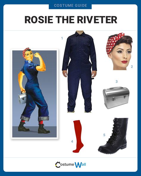 Diy Rosie The Riveter Costume, Rosie The Riveter Costume Couple, Rosy The Riveter Costume, Rosie The Riveter Hairstyle, Rosie The Riveter Costume Diy Hair, Halloween Costumes Rosie Riveter, Rosy The Riveter, Rosie The Riveter Halloween Costume, Rosie The Riveter Halloween