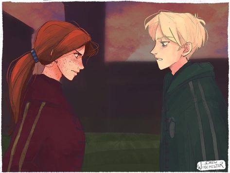 Ginny And Draco, Luna Ginny, Scorpius Malfoy, Draco Malfoy Fanart, Harry Potter Artwork, Ginny Weasley, Harry Potter Cast, Story Characters, S Art