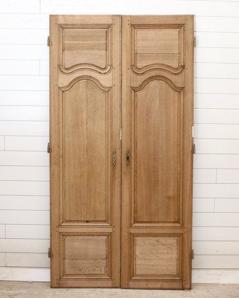 Antique Linen Closet Doors, Doors In France, Antique French Doors Interior, Solid French Doors, New Build Kitchen, French Cabinet, Oak French Doors, Doors And Trim, Old Greenwich