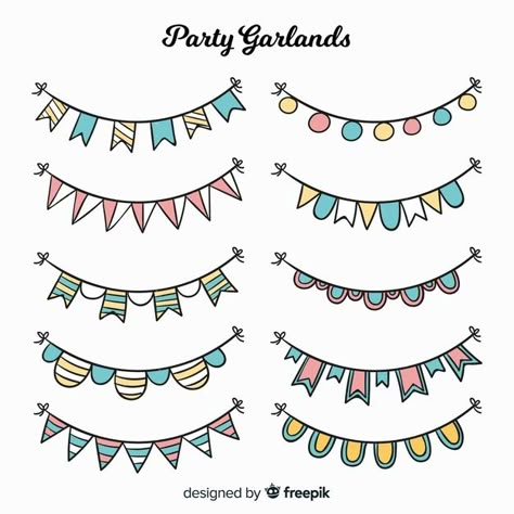 Doodle Banner, Banner Doodle, Doodles Easy, Cute Banner, Christmas Party Poster, White Doodle, Party Frame, Online Scrapbook, Party Girlande