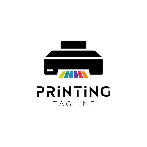 Logos For Printing Company, Printing Company Branding, Printer Logo Design Ideas, Company Sticker Ideas, Printing Company Logo Design Ideas, Printing Logo Design Ideas, Printer Illustration Graphic Design, Printing Press Logo, Print Company Logo