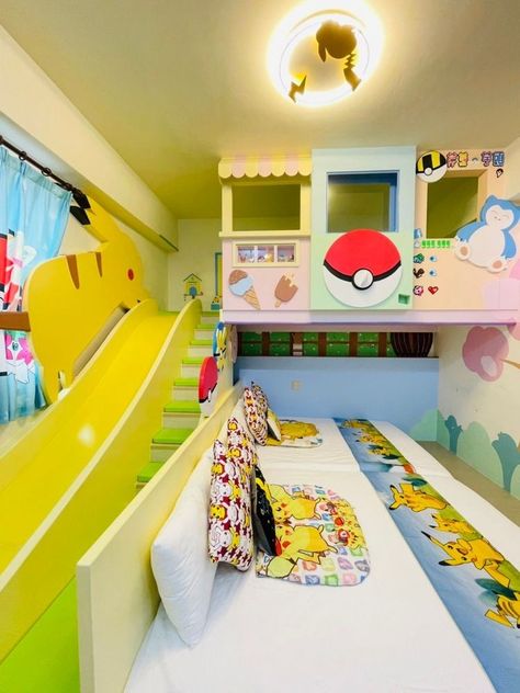 Pokemon Room Decor Ideas, Girls Pokemon Bedroom, Pokemon Theme Room, Pokemon Boys Bedroom, Pokemon Bedrooms, Pokémon Bedroom Ideas, Pokemon Kids Room, Pokemon Room Ideas, Pokemon Nursery Theme