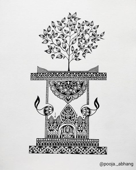 Tulsi Vivah Drawing, Tulsi Plant Drawing, Plant Mandala, Diwali Mandala, Tulsi Pot, Devi Lakshmi, Tulsi Vivah, Tulsi Plant, Goddess Of Wealth