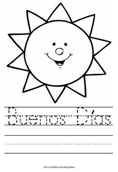 Perfect for Kindergarten students. Spanish For Kindergarten Free Printable, Spanish Kindergarten Worksheets, Spanish Greetings Worksheet, Greetings Worksheets, Alphabet Spanish, Preschool Spanish Lessons, Kindergarten Spanish, Spanish Books For Kids, Spanish Words For Beginners