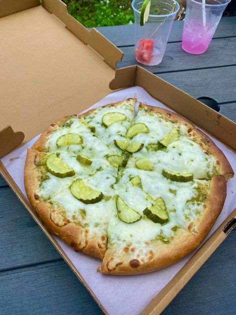 Pickle Pizza from VooDoo Brewery in State College, PA #recipe #food #aesthetic #foodporn #photography #pickle #pizza Pickle Aesthetic Wallpaper, Pickle Aesthetic, Pickles Aesthetic, Pickle Photography, Pickle Pizza, State College Pa, Vegan Thanksgiving, Weird Food, State College