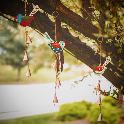 ✨Enamel art is a craft form done completely by hand. Artisans use bright colors and hand paint the intricate details onto the metal. ✨  Which blossom bird is your favorite? 🐦 Bird Wind Chimes, Bird Cutout, Wooden Glasses Holder, Wooden Glasses, Enamel Art, Porcelain Animal, Puzzle Crafts, Coastal Wall Decor, Ideas For Gardens