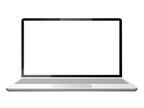 Laptop computer isolated on a white background with a blank screen. Laptop Frame Template, Backgrounds For Characters, Laptop Template, Youtube Image, Laptop Vector, 2048x1152 Wallpapers, Wattpad Cover Template, Cool Technology Gadgets, Blank Screen