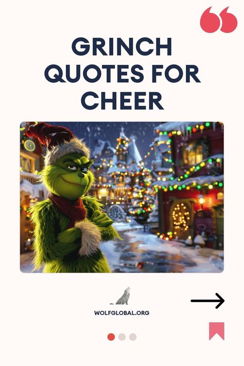 Promotional image featuring the Grinch with "Grinch Quotes for Cheer" text and festive background.
A mobile screen displaying positive Christmas-themed phrases with checkmarks and emojis.
Woman with laptop surrounded by social media icons advertising Instagram engagement on wolfglobal.org. Grinch Sayings Quotes Funny, Grinch Quotes Funny, Grinch Movie Quotes, Grinch Heart, Elf Quotes, Grinch Quotes, The Grinch Movie, Hate Christmas, Self Pity