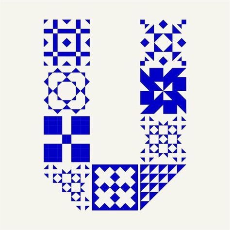 Tile Branding, Typography Geometric, Beautiful Tiles, Eilat, Portuguese Tiles, Geometric Pattern Design, Letter U, Graphic Design Packaging, Design Packaging