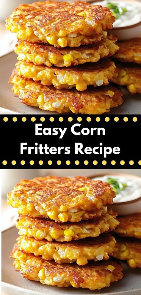 Discover a tasty treat that’s perfect for any occasion! These corn fritters are a flavorful choice for gatherings and are quick to prepare. Serve them as a side dish or a savory snack your loved ones will adore. Corn Fritters Recipe, Corn Fritter Recipes, Crispy Corn, Easy Corn, Fritters Recipe, Corn Fritters, Fritter Recipes, Fresh Corn, Light Recipes