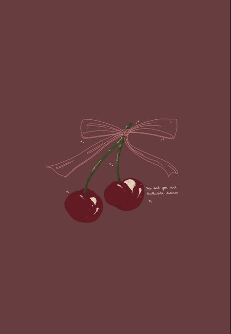 Cherries Aesthetic Wallpaper, Dark Cherry Aesthetic Wallpaper, Red Cartoon Aesthetic, Coquette Bow Wallpaper, Maroon Widgets, Dark Coquette Wallpaper, Cherry Wallpaper Aesthetic, Cherry Red Background, Cherry Coded