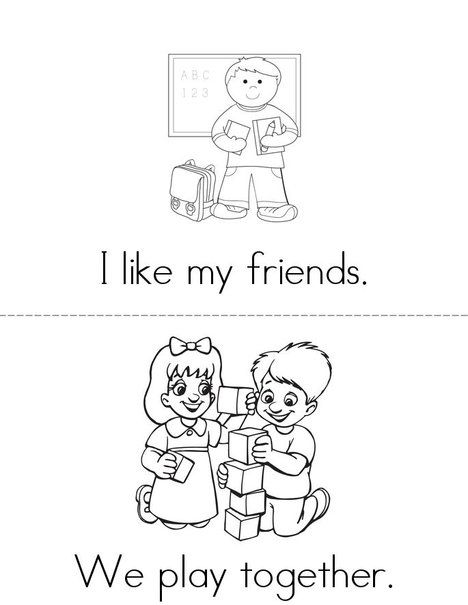 Friends! Book from TwistyNoodle.com Sharing Books For Preschoolers, Friend Preschool Craft, Friends Crafts For Preschool, Free Friendship Printables, Friendship Activities Preschool Crafts, Friendship Coloring Pages Free Printable, Friends Activities Preschool, Friends Preschool Activities, Friends Crafts Preschool