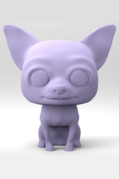 Dog 3D Model in a Funko POP style for 3D Printing. Chibi Chihuahua 3D Model. STL File Chibi Chihuahua, Chibi Dog, Funk Pop, Pop Style, Pop Fashion, Funko Pop, Chihuahua, 3d Printing, Dogs