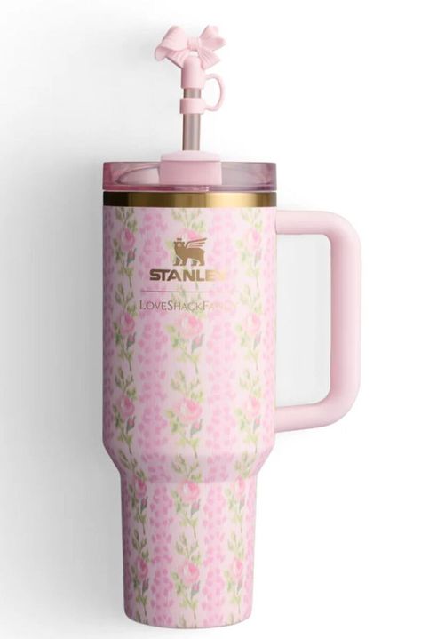 #loveshackfancy #stanley #christmaswishlist #giftsforher #pink #coquette Stanley Love Shack Fancy, Love Shack Fancy Stanley, Organization Categories, Fancy Water Bottles, Stanley Cups, Love Shack Fancy, Garden Kitchen, Gym Workout For Beginners, Dining Bar