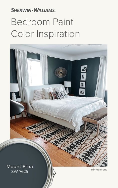 Mount Etna Sherwin Williams Bedroom, Mount Etna Sherwin Williams Color Palettes, My Etna Sherwin Williams, Rich Bedroom Paint Colors, Mythical Sherwin Williams, Mount Etna Paint, Mount Etna Sherwin Williams, Paint Color Neutral, Darker Paint Colors