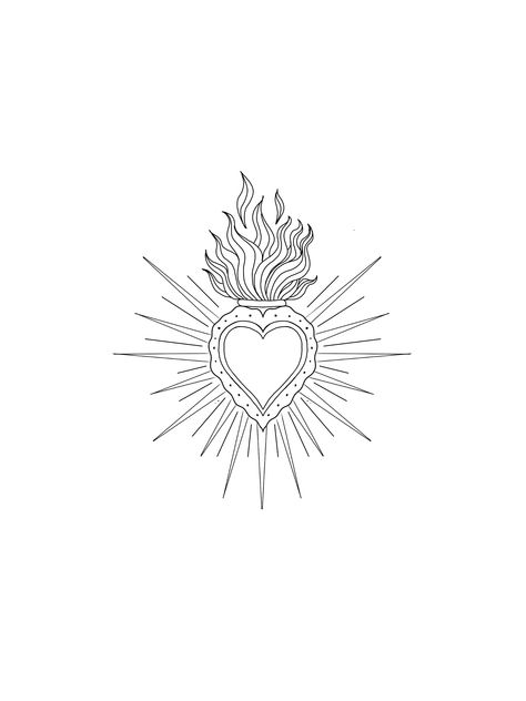 Heart On Fire Drawing, Fireheart Tattoo, Heart On Fire Tattoo, On Fire Tattoo, Cathedral Tattoo, Heart On Fire, Fire Drawing, Fire Tattoo, Gothic Cathedral