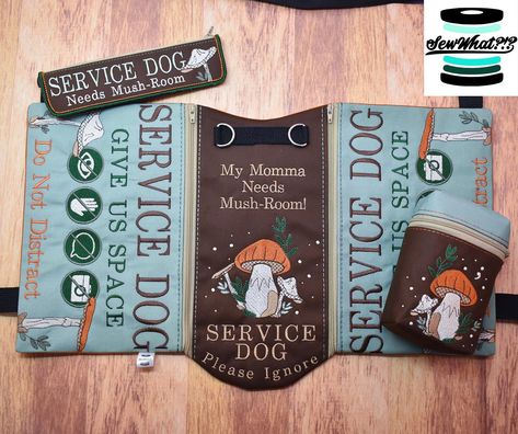 Diy Service Dog Vest, Service Dog Vest Pattern, Service Dog Vest Ideas, Dog Vest Diy, Dog Vest Pattern, Psychiatric Service Dog, Mushroom Cottagecore, Dog Equipment, Service Dogs Gear