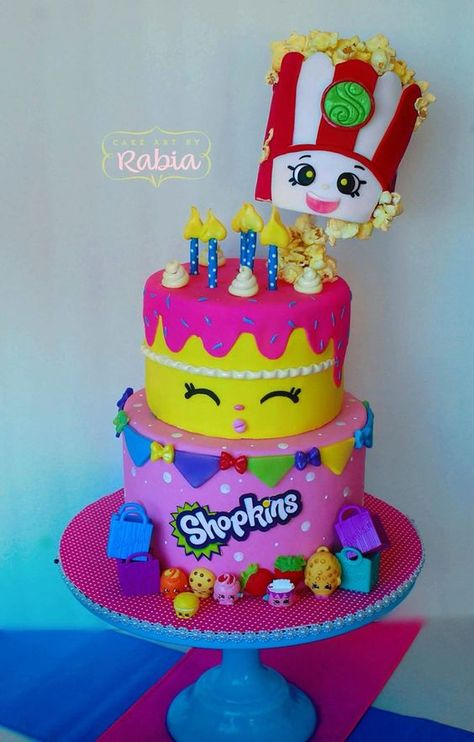 10 Adorable Shopkins Cakes - Pretty My Party Shopkins Birthday Party Cake, Shopkins Birthday Cake, Shopkins Bday, Shopkins Cake, Shopkins Birthday Party, Shopkins Party, Shopkins Birthday, Cake Kids, Surprise Toys