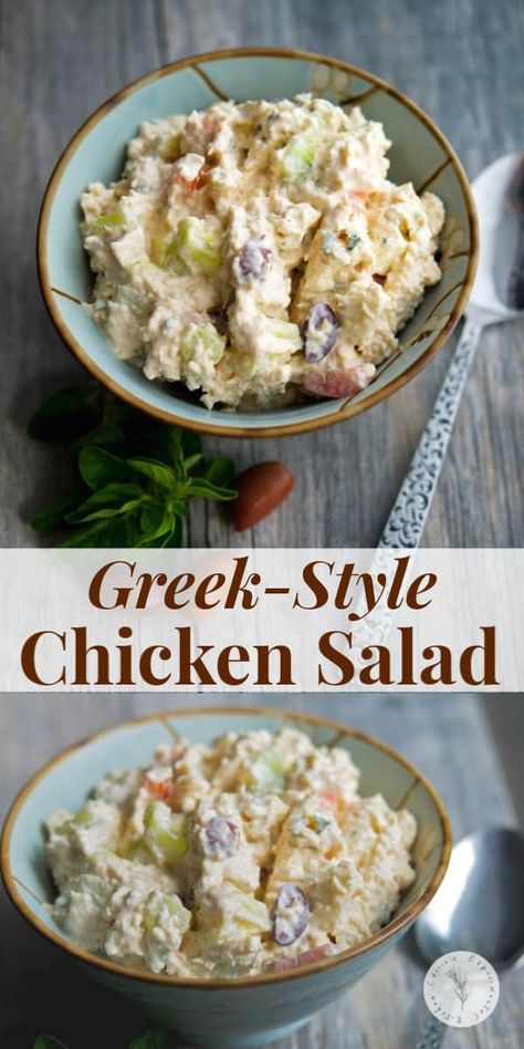 Health Salad Recipes, Greek Style Chicken, Olives Kalamata, Chicken Tomatoes, New Chicken Recipes, Greek Chicken Salad, Easy Mediterranean Diet Recipes, Ladies Lunch, Tasty Meals