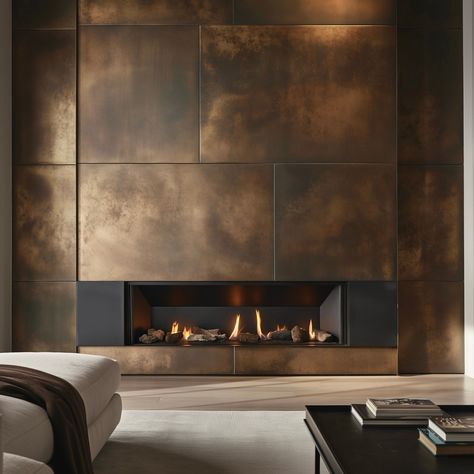 All posts • Instagram Ryan Saghian, Copper Fireplace, Fireplace Modern Design, Cedar Homes, Spanish House, Store Design Interior, Modern Fireplace, Store Interior, Fireplace Design