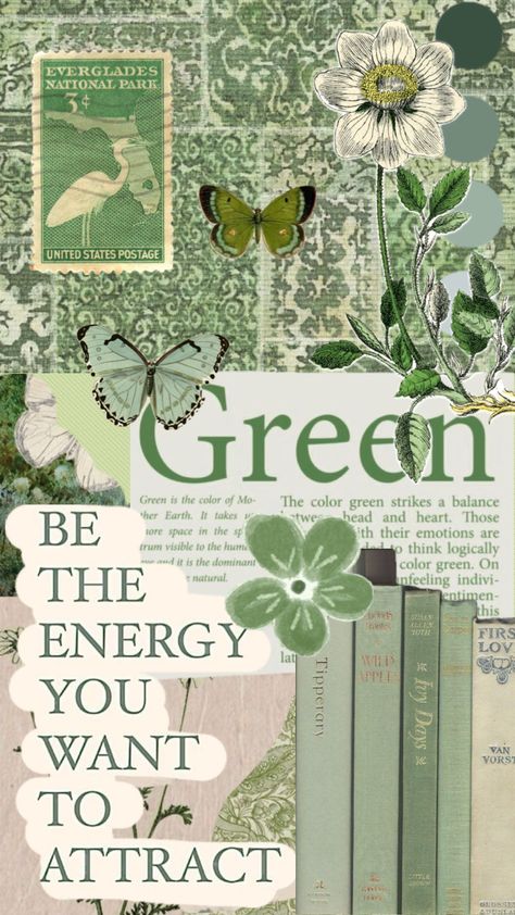 green #vintage Journal Ideas Green Theme, 2025 Green, Green Bathroom Decor, Green Poster, Fashion Illustration Collage, Beautiful Scenery Photography, Coloring Journal, Illustration Collage, Scenery Photography