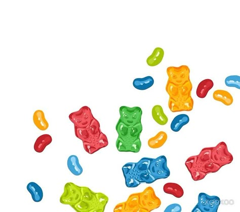 90's Stickers, Bear Png, Pattern Poster, Cute Laptop Stickers, Png Icons, Gummy Bear, Gummy Bears, Bear Pattern, Jelly Beans