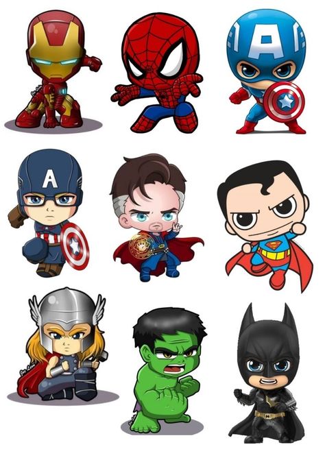 Avengers Cartoon Characters, Avengers Cute Cartoon, Avengers Cartoon Drawing, Baby Marvel Characters, Chibi Avengers, Marvel Stickers, Cartoon Tattoo Ideas, Animated Shows, Chibi Marvel