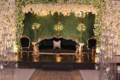 Wedding stage decoration in pakistan stock photo Classic Theme Wedding, Wedding Stage Decoration Ideas, Pakistani Wedding Stage, Marriage Hall Decoration, Stage Decoration Photos, Wedding Decorations Pictures, Pakistani Wedding Decor, Wedding Decorations Ideas, Engagement Stage Decoration