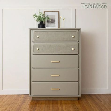 Laura | Redeemed Heartwood on Instagram: "It's been a long time since I last worked on a tall boy dresser. This one was especially fun because, not only did I try the faux wood finish on the base of this dresser, but I also tested a new type of paint: Emerald Urethane Trim Enamel by @sherwinwilliams in the color "Fawn Brindle". SOLD 🌿 Dimensions: 36W x 18D x 50H #redeemedheartwood #furnituretransformation #furnitureartist #furnituremakeover #homedecor #sherwinwilliams #swcolorlove #zibrafurni Tall Boy Dresser, Fawn Brindle, Faux Wood Finish, Type Of Paint, Boy Dresser, Salvaged Furniture, Tall Boy, Tall Boys, Types Of Painting