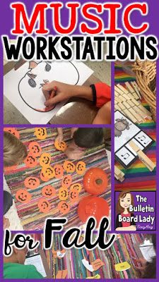 Thanksgiving Music Lessons, Fall Music Activities, Music Manipulatives, Music Workstation, October Music, Workstation Ideas, Music Education Activities, Thanksgiving Music, Music Education Games