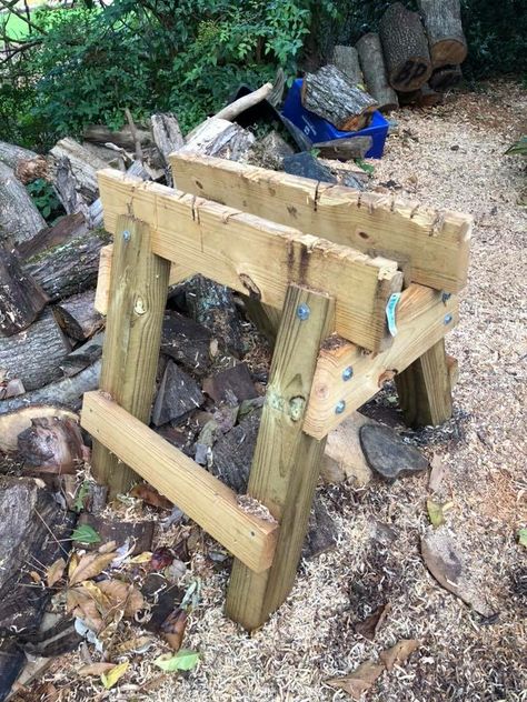 Log Saw, Portable Workbench, Saw Horse, Firewood Holder, Diy Tiny House, Log Store, Garden Stairs, Awesome Mom, Green Farm