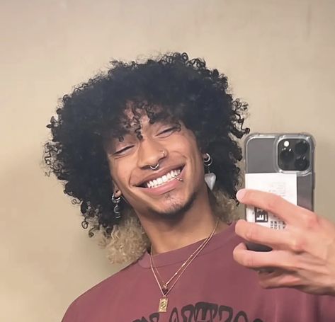 Black Guy Face Claim Dreads, Men With Long Fluffy Hair, Hispanic Boy Face Claim, Black Alt Hairstyles Men, Unique Black Hairstyles Men, Black Nonbinary People Hair, Blasian Guy Aesthetic, 4c Haircut Men, Masc Black Hair Styles