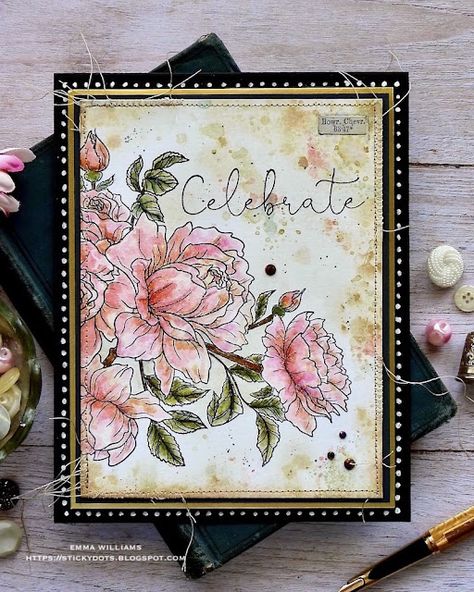 That's Life: Simon Says Stamp Happy and Joyful Blog Hop Day 2 Simon Says Stamp Blog, Congrats Card, Miss You Cards, Hello Cards, Ranger Ink, Cross Stitch Cards, Distressed Painting, Antique Linens, Pretty Cards