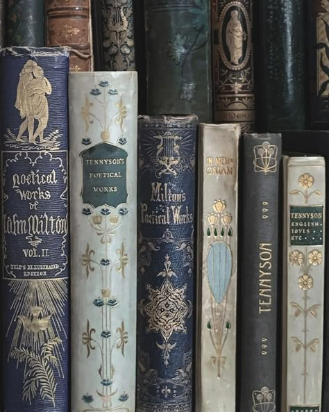 Victorian Books Aesthetic, Collection Of Books Aesthetic, Book Spines Aesthetic, Encyclopedia Aesthetic, Vintage Bookshelf Aesthetic, Vintage Book Spines, Playlists Cover, Pretty Book Covers, Book Spines