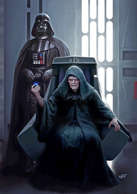 Lord Vader and Lord Palpatine Anakin Vader, Star Wars Character, Star Wars Sith, Dark Side Star Wars, Dark Vador, Vader Star Wars, Star Wars Empire, Sith Lord, Star Wars Film