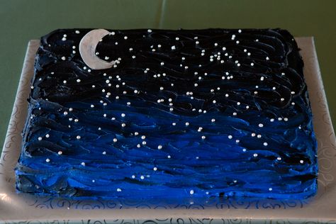 Night Sky Cake, Coraline Birthday, Sky Cake, Campfire Cake, Bday Themes, Quince Cake, Whipped Cream Cakes, Galaxy Party, Camping Birthday Party