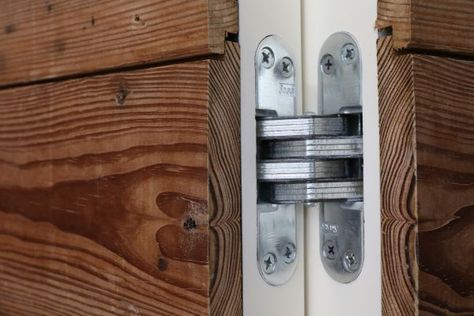 Hidden Doors are super cool, but it takes some slick hardware and a skilled carpenter to pull one off successfully.  See how my crew used Soss Hinges for this concealed door to a master bathroom toilet. Pool House Ideas Backyards, Jib Door, Soss Hinges, Concealed Door Hinges, Hidden Door Hinges, Concealed Door, Hidden Doors, Hidden Hinges, Secret Passageways