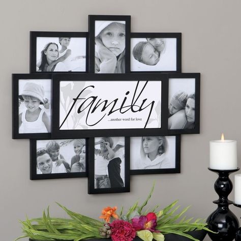 Family Collage Frame, Family Frame Wall, Family Picture Collages, Family Picture Frame Wall, Dark Inspiration, Clip Picture Frame, Frame Wall Collage, Family Collage, Family Picture Frames