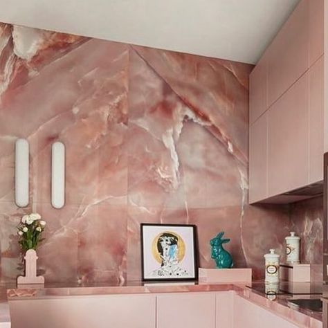 LINDSEY GODDARD INTERIORS on Instagram: "Pink onyx and lacquered wood fuse together in this Milanese apartment owned by the founders of @cc_tapis, to create this bold, yet delicate, blush and soft pink kitchen. Designed by @studiomilo, the space is a perfect reflection of the people that reside here and their personal, innovative nature." Soft Pink Kitchen, Milanese Apartment, Lacquered Wood, Pink Kitchen, The Space, Decor Interior Design, Interior Architecture Design, Soft Pink, Interior Architecture