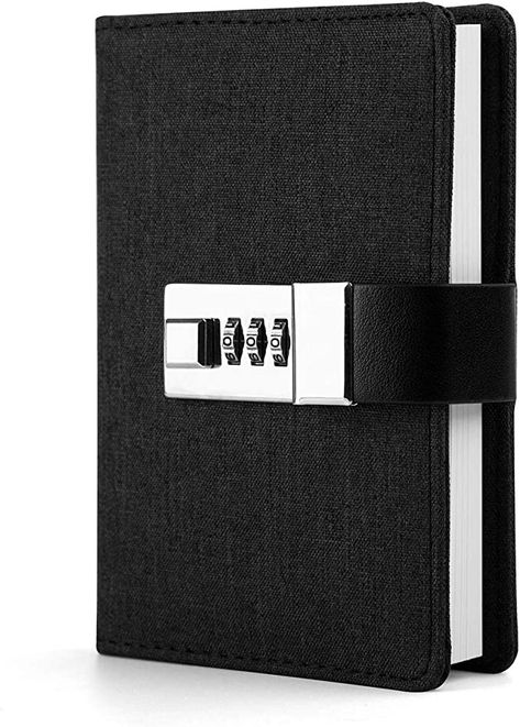 Diary With Lock And Key, Black Diary, Lock Diary, Journal With Lock, Diary With Lock, Pocket Diary, Black Journals, Future Office, Note Books