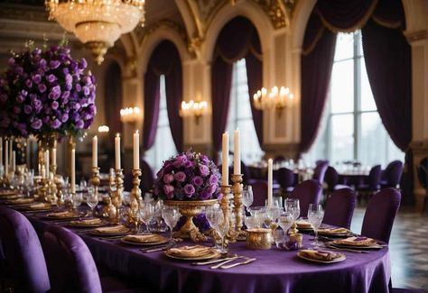 Purple Wedding Ideas: Top Trends for a Colorful Celebration - OMG Hitched Amethyst And Gold Wedding, Dark Purple And Gold Wedding, Purple Wedding Ideas, Funny Wedding Vows, Purple And Gold Wedding, Purple Palette, Planning Business, Sage Green Wedding, Purple Decor